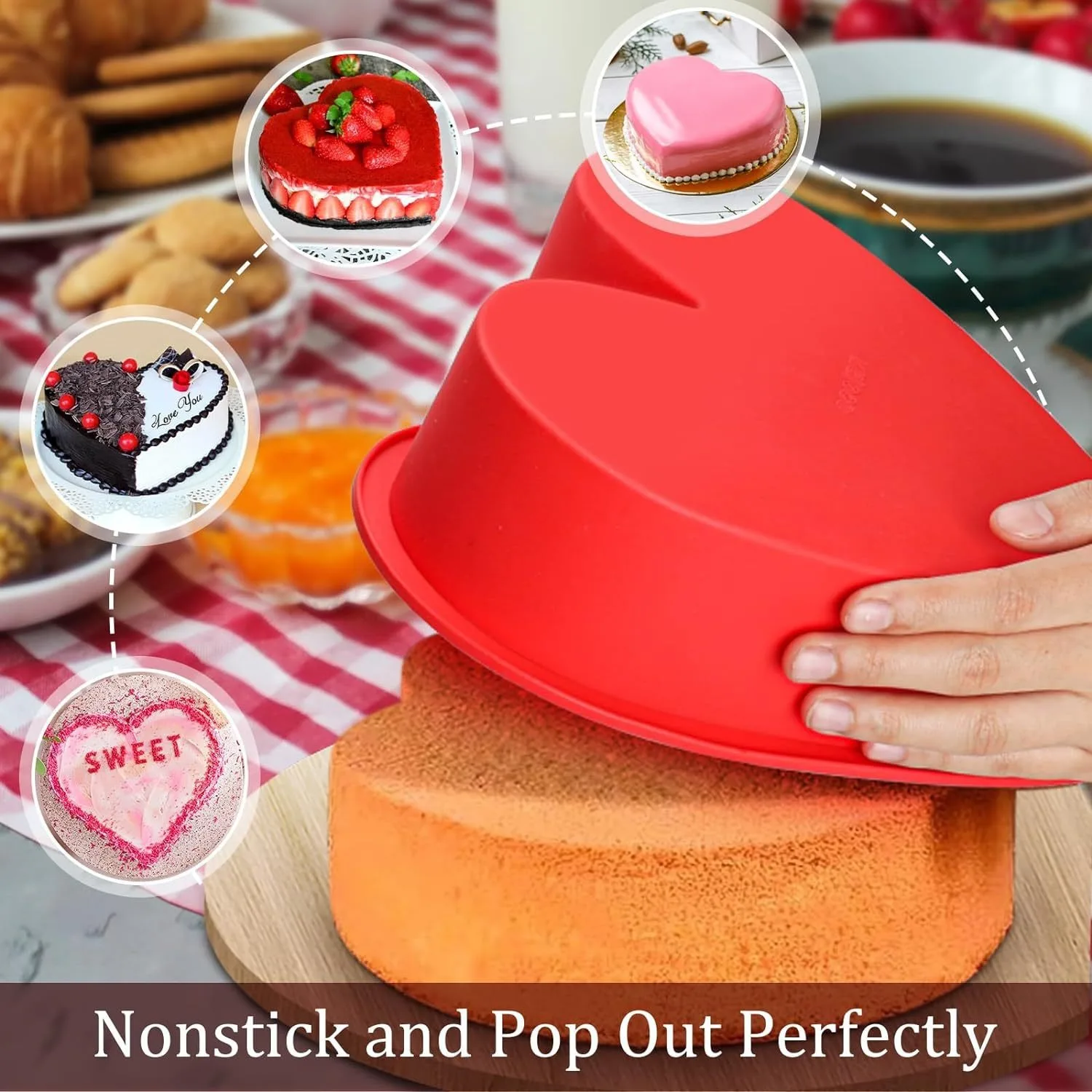 8/10in Silicone Heart Shaped C - огляд і ціна Bunny Cake Mold